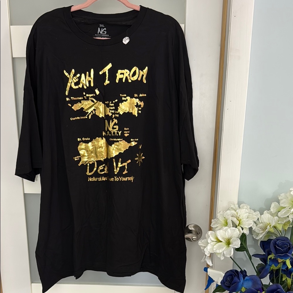 Black and Gold Graphic Men's Shirt